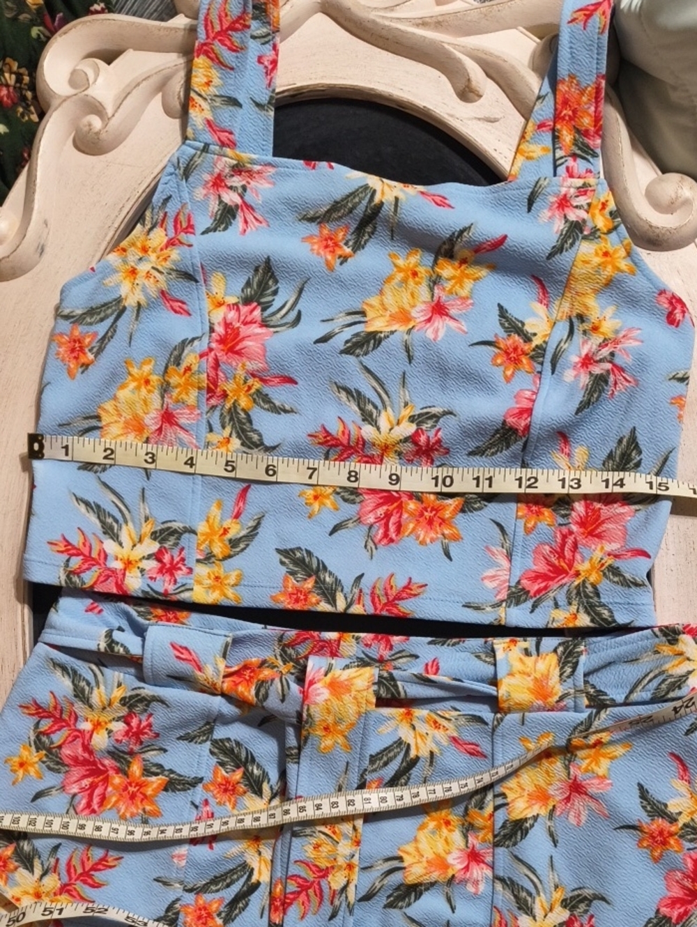 No Boundaries Floral Jumpsuit - Blue and Yellow - Picture 7 of 8